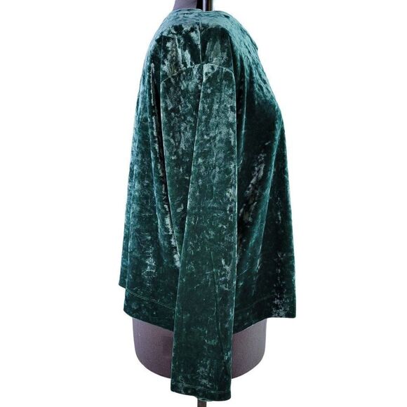 Ava & Viv Green Velvet Cropped Top Sz X - Picture 2 of 7